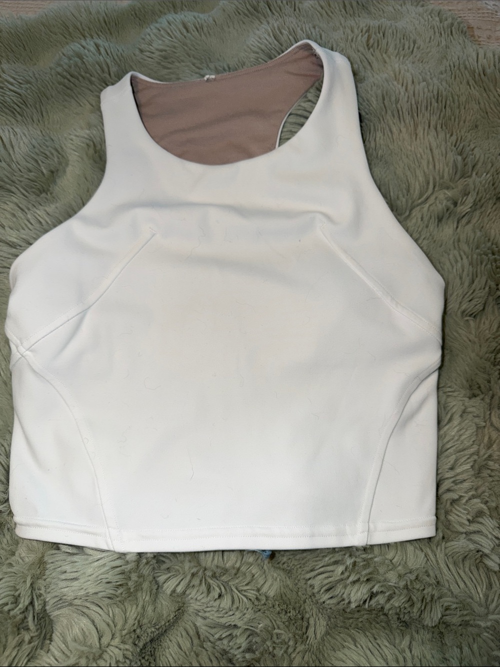lululemon athletica Cream Racerback Crop Tank